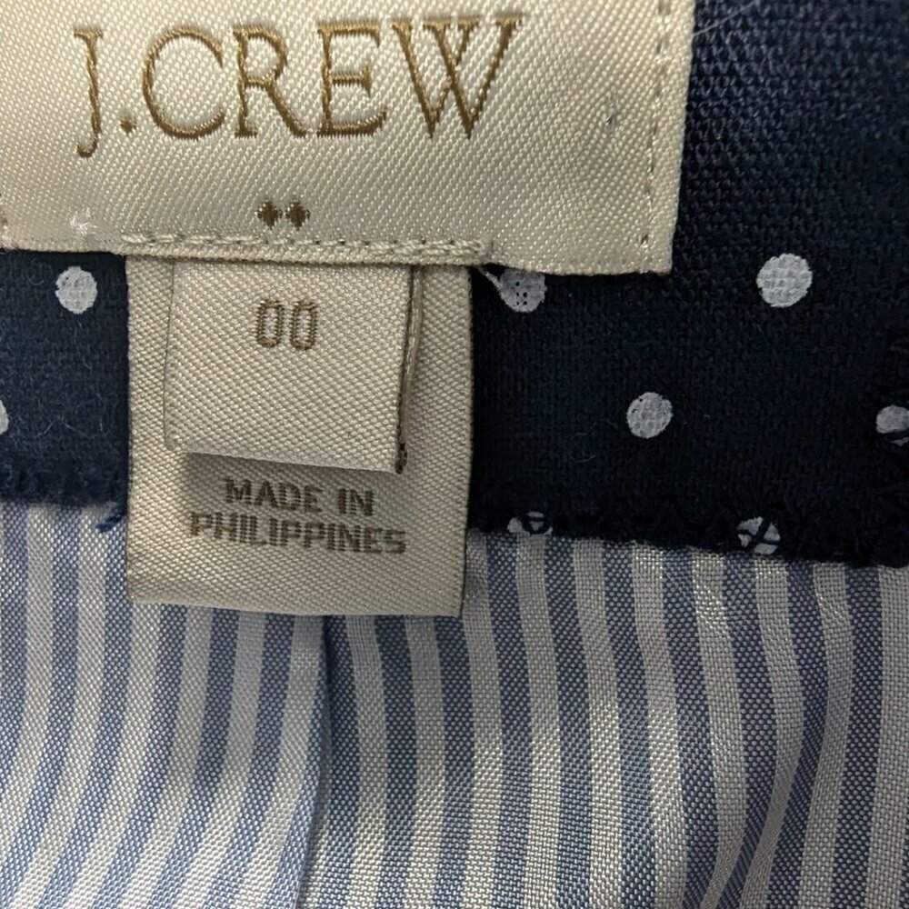 J. Crew  Blazer Polka Dot Navy Blue size 00 - Picture 11 of 14